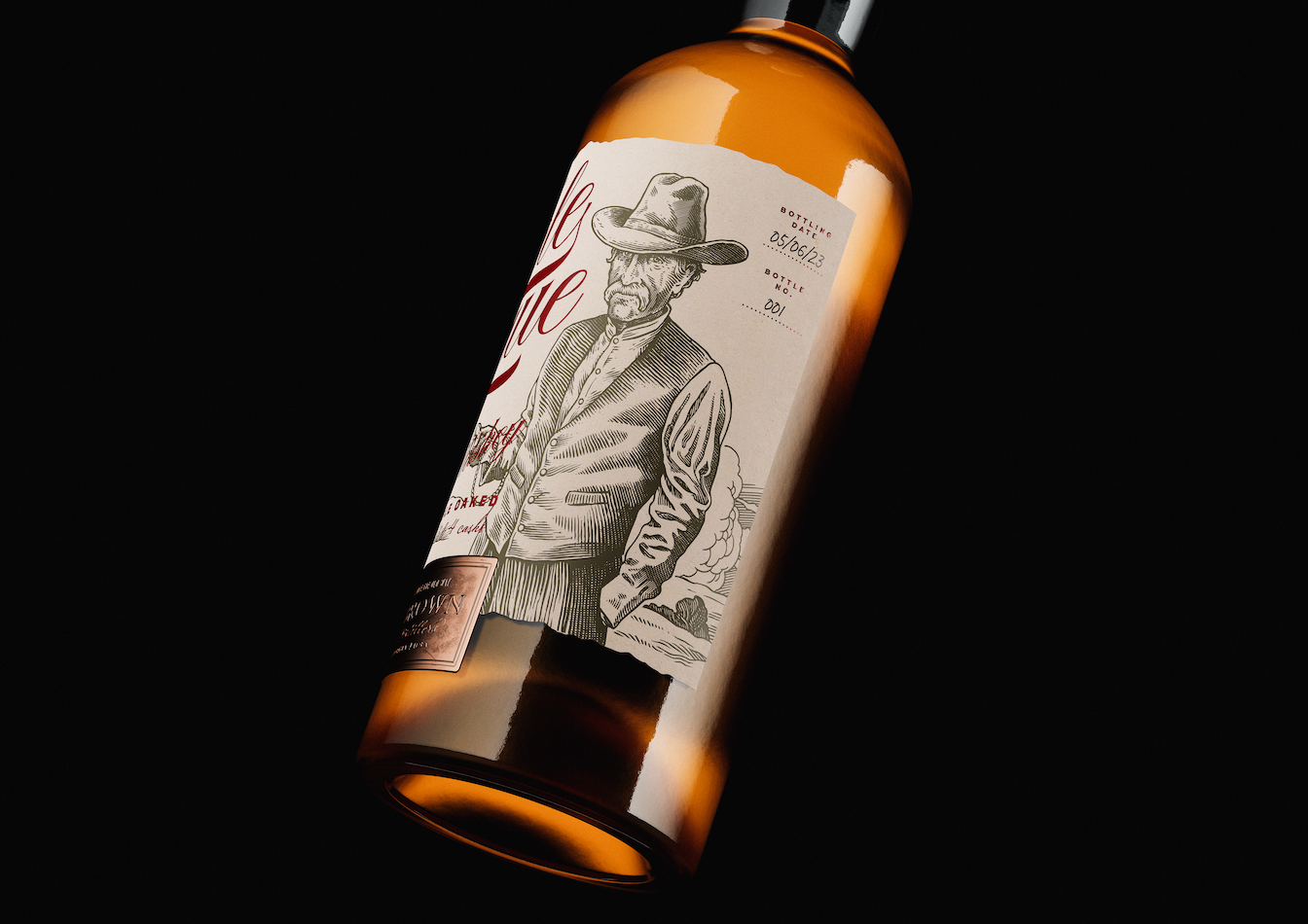 Label detail of Uncle Bogue four-year-old Georgia bourbon by Doc Brown Farm & Distillers